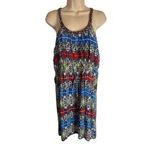 AnnaBella Womens Casual Dress Tank Knee Length  Summer L Large Rayon